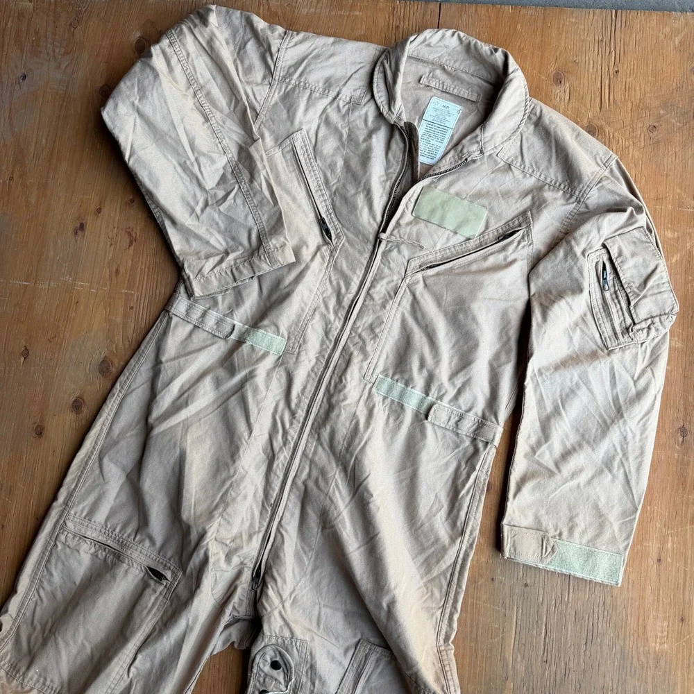 Carter Industries Men's Military CWU-27/P Nomex Flight Suit Tan Coveralls 46R